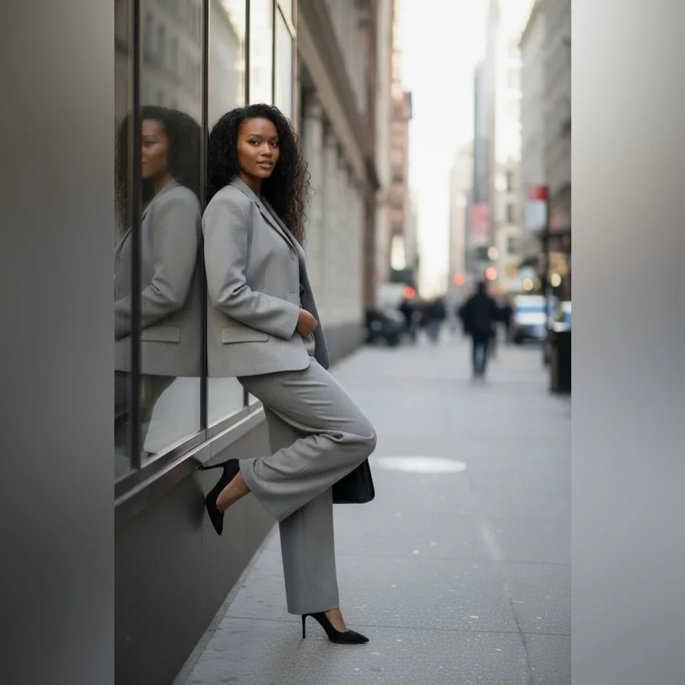 Lauren Ralph Lauren Classic Gray Suit with three  Buttons Closure.☑️